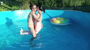 Wet Ride in the Pool Fucking a Doll with a Proper Finish