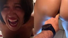 Slutty bitch Maelle loves rough anal and hard doggystyle fucking
