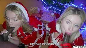 Two Beautiful Christmas Stepmothers Blonde Fucked In Anal Under The Tree And Dp On A Piano !!!