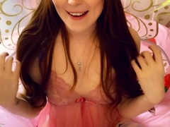 Cute amateur brunette naughty in solo jerking show on camera