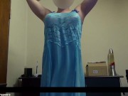 Fake Boobs 6: FF-Cup in boobfree lingerie and long dress. Strapon Tits. No Audio