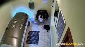 Czech Solarium 35: Pussy with a Moustache on Full Display