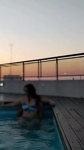 Cumming a Lot in the Pool at Sunset - Accounter Adventures