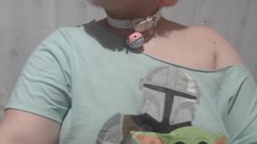 Trying on all my collars