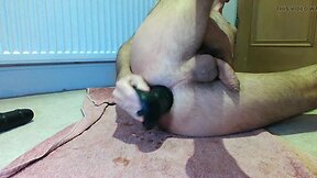 Explosive dildo play: cum dripping from my hole as i electrify my insides with a football