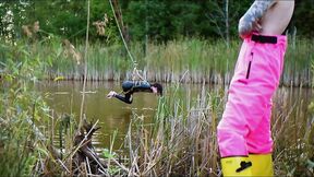 ”Lezdom babe in erotic assfucking domination by a quiet serene river”