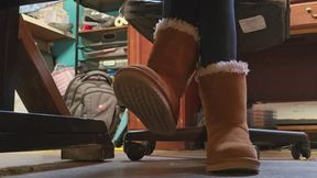 Chrissy candid uggs under table pt2
