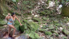 Unknown Latin girl gets fucked in the woods while she is lost