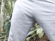 I walk through the forest, I end up masturbating, I almost cum until they caught me