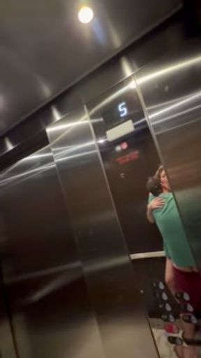 Sexy girlfriend gets fucked and sucks in hotel Elevator , housekeeping room and stairwell
