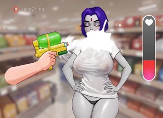 Raven's wet huge tits