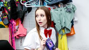 ”Condom stealing titty coed gags on mall cops shaft after getting busted”