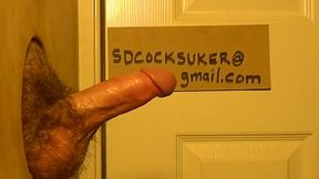 Edged Cock Literally Pisses Cum At Gloryhole