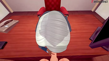 Busty anime babe Mirage gives incredible POV blowjob