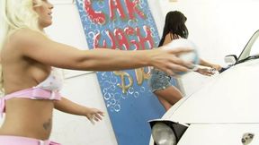 A bounch of lesbian babes washed my car