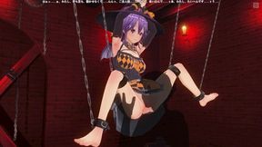Witch gets her kitty licked in a bound 3D hentai scene