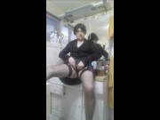 Patty Crossdresser secretary style black panties and stockings