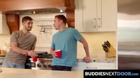 BuddiesNextDoor.com - Four horny handsome studs indulge in raw fucking and intense co