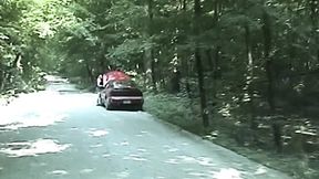 Skinniest MILF gives best blowjob on car breakdown