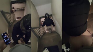 Delivery girl loses grip during risky handjob challenge