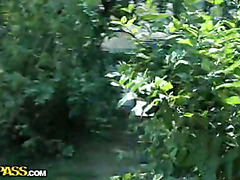 Public nudity and sex session with hot blonde