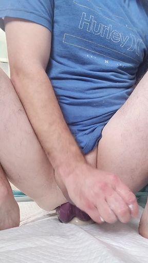 REX Bad Dragon big cock toy in sissy hole ride extreme dildo gape prolapse rose bud