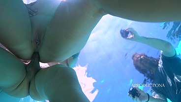 Underwater Anal with her Toyboy