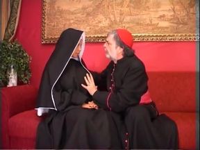 Hot blonde with big tits sits on a dick