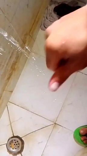 Thrilling moment from &quot;Sexy Boy Masturbation along at his Bathroom&quot;