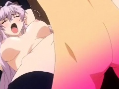 Purple haired girl sucks his pecker and chokes on his cum, then gets nailed