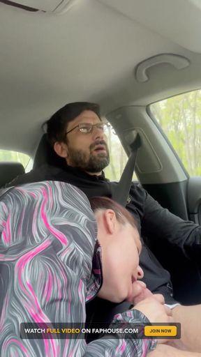 She Couldn't Wait - MILF Blowjob &amp; Handjob While Driving - Public Car Sex Kingyordanov