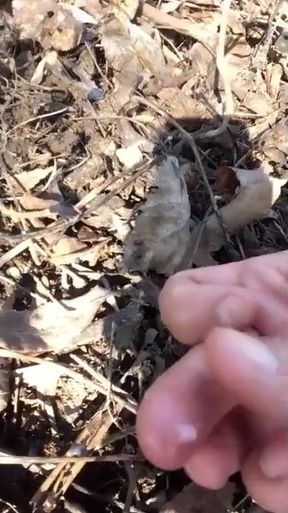 Touching and Tasting Own Cum From the Ground