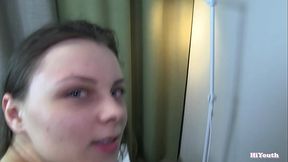 Creampie for cute stepsister with big fat dick