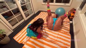 yoga instructor stretches out pussy and makes it squirt! feat ami bue and bbgirl hazel