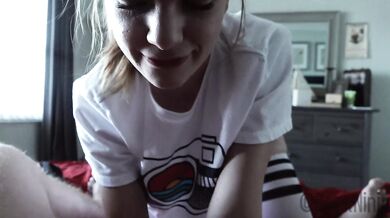 Seductive Submissive Step Sister Fucks Grounded Step Brother In Her Thigh Highs - Dahlia Red