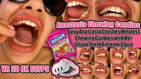 4K Sexy Anastasia Crushes Helpless Chewing Candies with Her Sharp Teeth – Extreme Close-Up to Her Dangerous Mouth, Razor-Sharp Incisors, Fangs & Powerful Molars in Action | Mouth Fetish, Teeth Fetish, Chewing Fetish, Vore Fantasy, Crushing Power