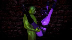 Orc Fucked Bound Elf and Cum Inside Her