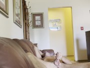 Jacking off at work with a butt plug in my ass. Makes me nice and hard!