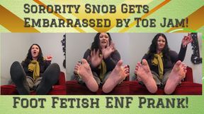 Sorority Snob Gets Embarrassed by Toe Jam! Foot Fetish ENF