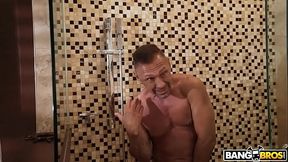 White girl with shaved hair rides cock in missionary