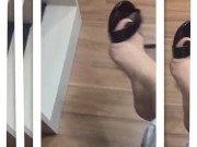 @tici_feet IG ticii_feet shoeplaying and dangling my black sandal (preview)