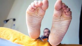 Showing off his feet