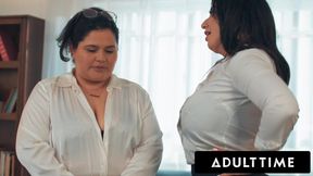 ADULT TIME - Curvy Girl Karla Lane CAUGHT Fucking Cheating Boss By Big Naturals Wife Sarah Arabic!