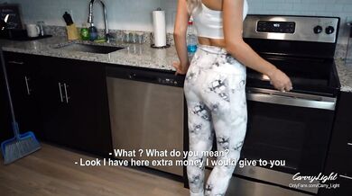 Young Shy Maid gets Naked for Money and takes huge cock in tight pussy CarryLight Milf