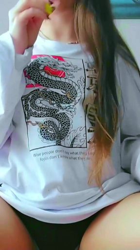 Spectacular moment from &quot;I want to suck more than lollipops let me feel u in my mouth horny student fucking herself while&quot;