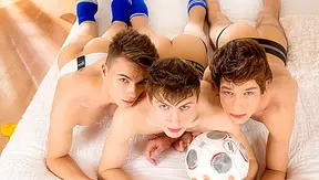 Hot 3-Way Anal Action - Soccer Twinks Carl, Jake & Navon Go Wild!