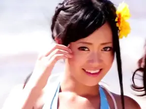 Charming Japanese Chicks Share Boner Together at Beachside Oasis