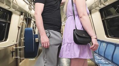 Cuckold Wife Teased By Real Stranger Hard Cock In NYC Subway While Husband Watches