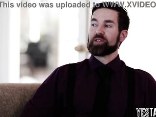 Breasty gold digger screws her boyfriend and his concupiscent step father hardcore