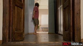 Petite Asian stepsister Lulu Chu caught stepbro jerking off on his hot MILF stepmom